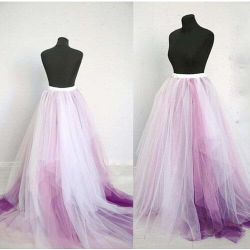 Pretty Mix Color Bridal Tulle Skirts Elastic A-line Long Tutu Women Skirt Custom Made Bridesmaid Skirt 2020