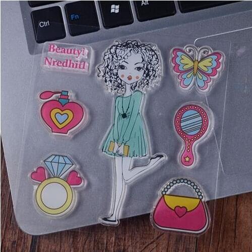 Caring Girl Color Rubber Silicone Clear Stamps for Scrapbooking Tampons Transparents Seal Background Stamp Card Making DIY