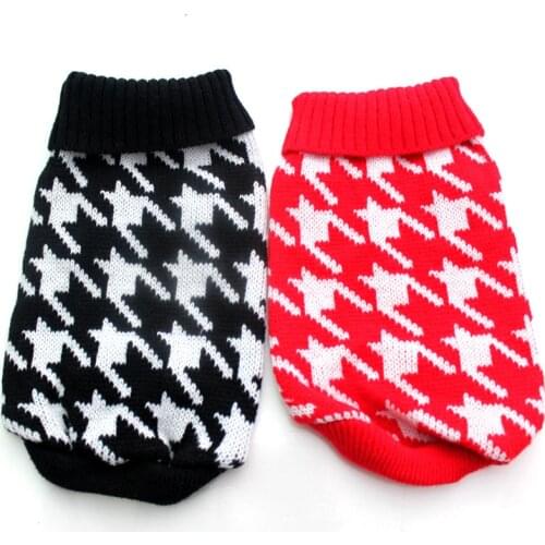 Dog Cat Sweater Hoody Pet coat Jumper Clothes Houndstooth design 5 sizes available