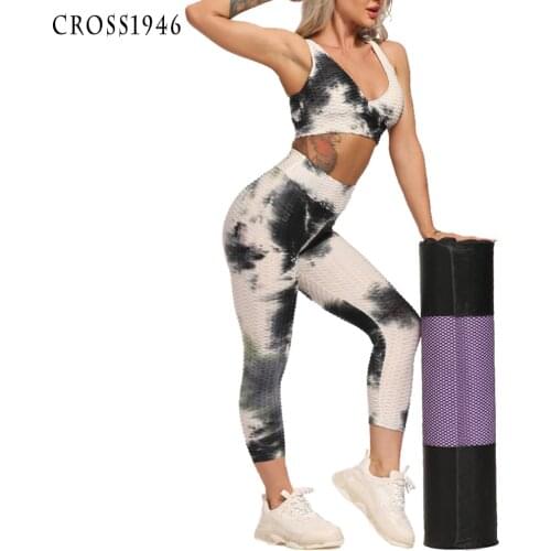 Women Vital Seamless Yoga Sets Fitness Clothing High Waist Gym Capri Leggings+Push Up Sports Bra Running Sportswear TrackSuit