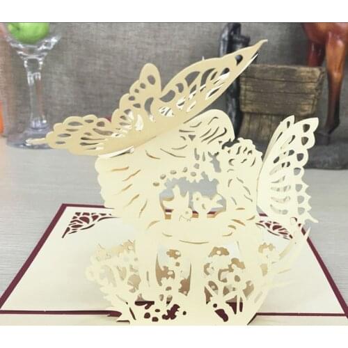 1pcs Angle Kiss Pop Up 3D Greeting Cards With Envelope Post Card Invitation Handmade Anniversary Souvenirs Happy Wedding Day