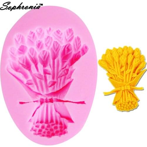 10pcs/set M189 Tulip Bouquet Silicone Mold Cake Border Wedding Cupcake Fondant Cake Decorating Tools Chocolate Candy Mold