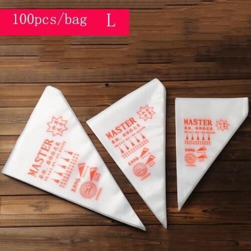 HeyMamba 100Pcs Disposable Piping Bag Icing Fondant Cake Cream Forcing Bag Decorating Pastry Bag Baking Cake Tools