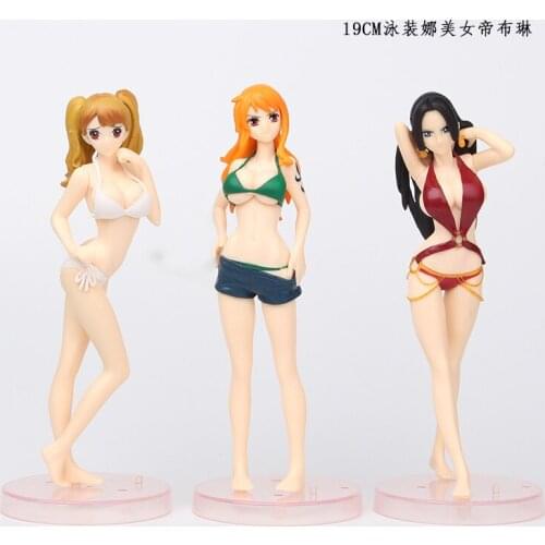 19CM One-Piece Nami Boa Hancock Charlotte Pudding Anime Swimsuit Sister Action Figures PVC Model Anime Figure Finished Goods