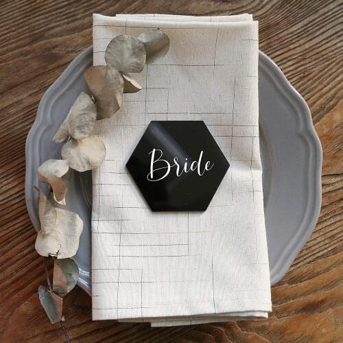 20 Pack Black Acrylic Place Card for Wedding | DIY Blank Acrylic Table Seating Cards, Escort Plates for Dinner Parties