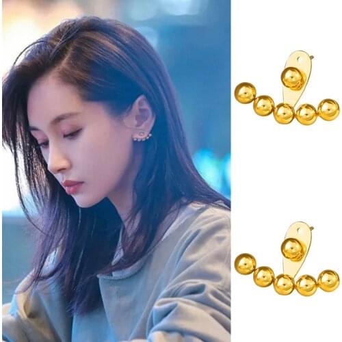 2021 New Arrival 18 K Gold Stud Earrings Female Unique Design Light Luxury Earrings Summer Titanium Steel Jewelry Do Not Fade