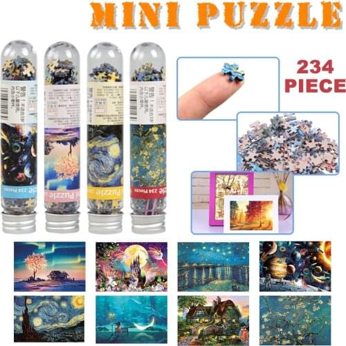 234 Piece Tube Mini Puzzle Paper Game Toys for Children Adults Learning Education Brain Teaser Assemble Toy Games Jigsaw