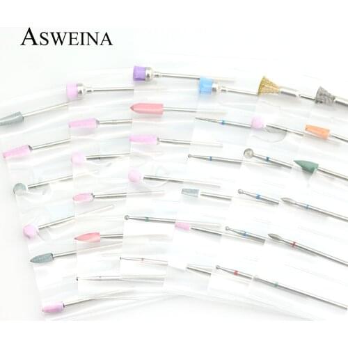 6pcs Ball Nail Drill Ceramic Stone Bits Metal Brush Set Diamond Files Electric Manicure Machine Burr Milling Cutters Tools