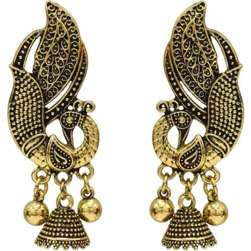 Bohemia metal retro geometry peacock bell creative Earrings ladies jewelry gifts wholesale
