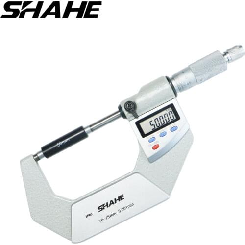 SHAHE IP65 digital electronic outside micrometer 0-25/25-50/50-75 /75-100 mm digital micrometer 0.001mm