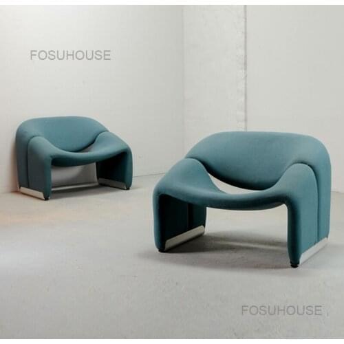 Designer Luxury Leisure Living Room Sofas Single Sofa Chair Lazy Cashmere Sofa Balcony Crab Sofa Armchair Living Room Furniture