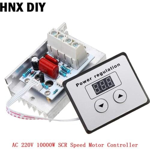 AC 220V 10000W SCR Digital Control Electronic Voltage Regulator Speed Control Dimmer Thermostat + Digital Meters Power Supply