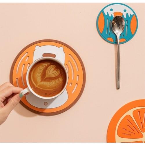 Fruit Shape Silicone Cup Pad Slip Insulation Pad Cup Mat Holder Orange/Watermelon/Carambola/Dragon Fruit Wholesale store
