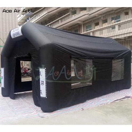 Giant portable tower style tunnel film marquee inflatable mobile movie theater VIP cinema lounge with screen and foldable door
