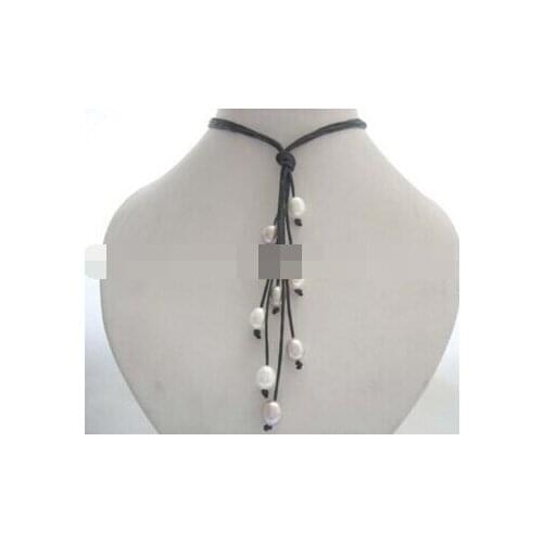 Jew2345 20.5" white and purple egg freshwater pearl necklace (A0511)