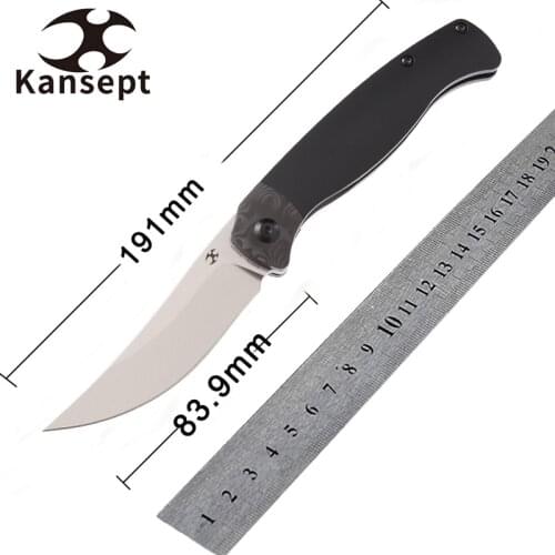 Kansept Front Flipper Mujir K1014A3 Dirk Pinkerton Design Pocket Knives 3.3'' S35VN Blade Titanium DEC Folding Knife
