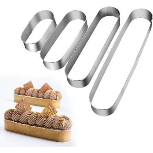 Stainless Steel Mousse Ring Rectangle/Oval/Round Cake Ring Cookie Cutters Mousse Baking Cake Mold Tiramisu Bakeware Tools