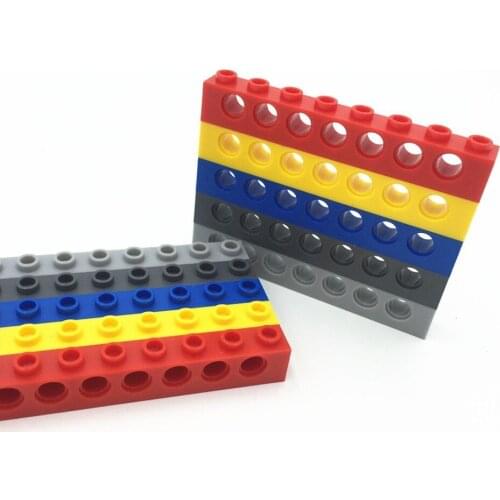 30pcs DIY Creative 1x8 7dots Compatible Lego Size Technic Building Blocks Bricks City Truck Creator Construction Children Toys