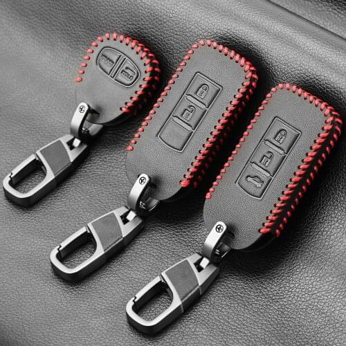 Leather Remote Key Case For Mitsubishi L200 ASX RVR Outlander Eclipse Cross Pajero Sport Lancer key Fob Shell Cover