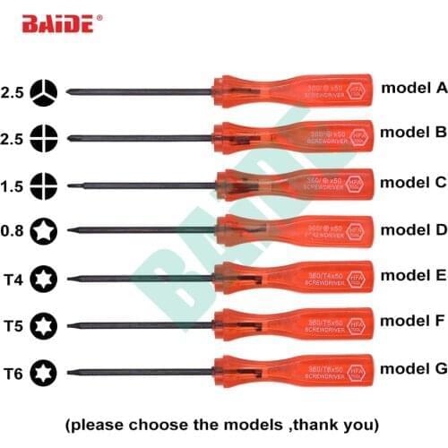 Red 360 Screwdriver Tri Wing 2.5 Y 2.0 Phillips PH00 1.2 Pentalobe P5 Star Torx T4 T5 T6 Triwing Y Screw Driver Key 1000 pcs/lot