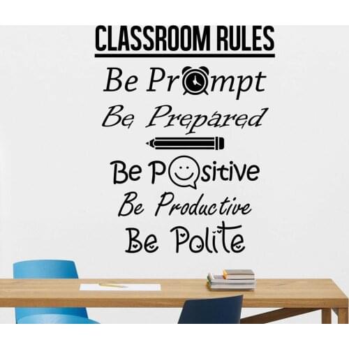 Creative Classroom Rules Wall Decal Stickers Education Quote Vinyl Sticker Poster Art Wall Decor Murals School Decals G776