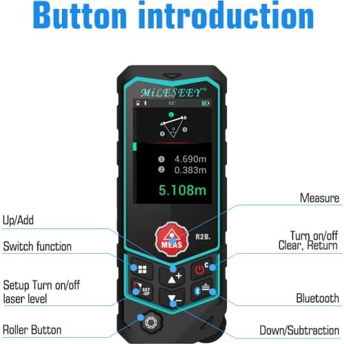 Xiaomi Mileseey Laser Distance Meter R2 Laser Rangefinder Laser Tape Range Finder ruler Diastimeter Measure Roulette