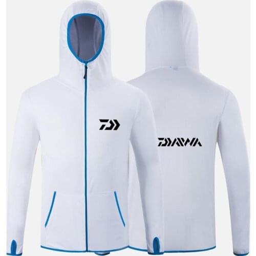 Summer Outdoor Fishing Shirt Jacket Sports Sunscreen Mens Uv Protection Breathable Quick-Drying Hooded Coat Fishing Jerseys