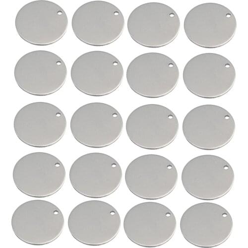 20 Pieces Metal Flat Round Circle Blank Coin Stamping Charms Tag Pendants Engrave Disc Coins 8mm