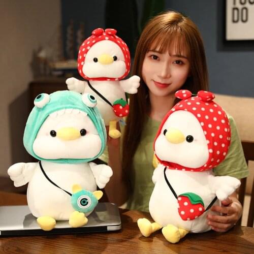 25/40cm Cute Plush Chicken with Headscarf Toys Kawaii Dressed Chicken Dolls Stuffed Soft Animal Pillow for Children Kids