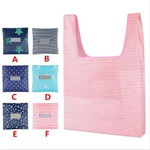 Fashion portable women shopping bag creative printing Oxford cloth folding Ladies bag Kitchen storage bags home accessories