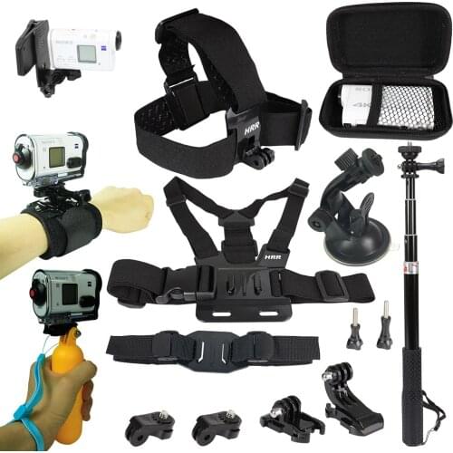 Accessories Kit for Sony Action Camera FDR x3000 Hdr-AS15 AS20 AS30v AS300 AS50 AS100v AS200v HDR-Az1 x1000v Sports Cam Holder