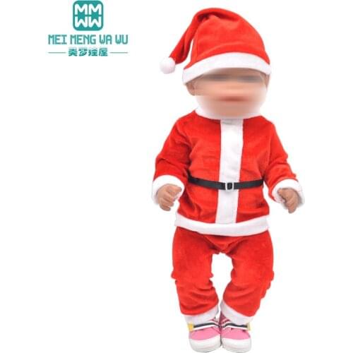 Clothes for doll fits 43-45cm Baby New Born Doll and American Doll Fashion Santa Claus costume, skirt