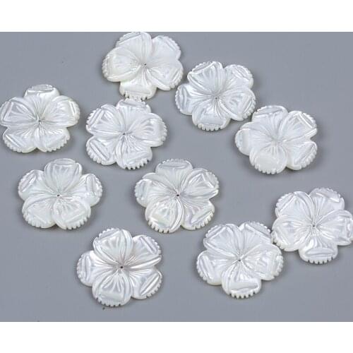 Wholesale Natural Carved Mother Of Pearl Flower Fish Tail And Chinese Knot Shape Shell Beads DIY Earrings Hair Clip Jewelry