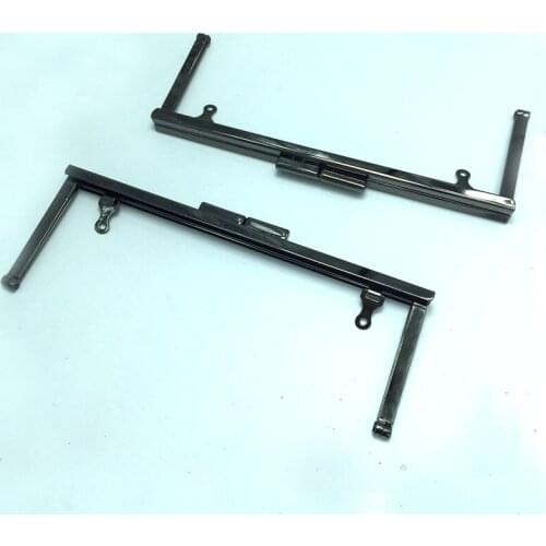 6 3/4 inches Gunmetal Modern Clutch Frames Open Channel with Loops 10Pcs/lot