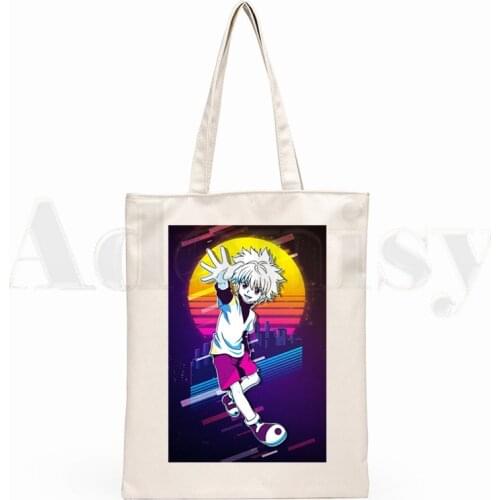 Hunter X Hunter Killua Zoldyck Baka Anime Japan Graphic Cartoon Print Shopping Bags Girls Fashion Casual Pacakge Hand Bag