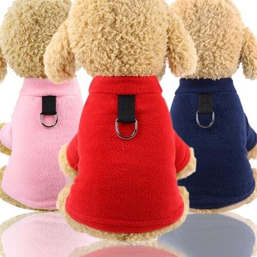 Pet Autumn Winter Warm Clothes Dog Solid Color Shirt Thickening Coat Long Sleeve Clothing For Small Medium Dogs Chihuahua