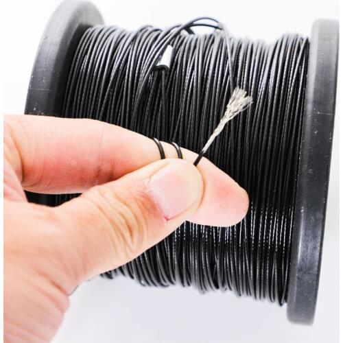0.38MM-0.8MM 1X7,black nylon coated built-in 304 stainless steel wire rope, sea fishing line chain hook line crystal 50-100M
