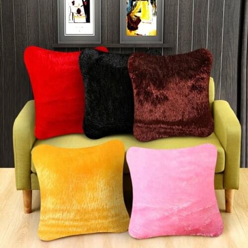 1PC Fluffy Faux Fur Plush Throw Pillow Cases Shaggy Soft Chair Sofa Cushion Cover Home Bedroom Livingroom Pillow Cover 43x43cm