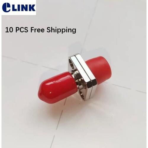 10PCS ST-FC square fiber optic adapter Two part welded FC-ST metal ftth connector SM MM optical fibre coupler free shipping