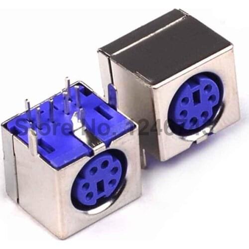 10PCS PS2 Socket Mouse Seat Keyboard Socket Purple