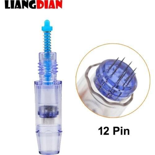 100PCS 9mm Sterile Micro Nano 12 Pin Needles Cartridges With Caps For Charmant MCHARM Artmex Permanent Microblading Makeup