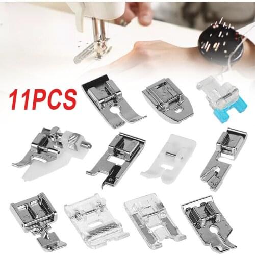 11Pcs/Set Sewing Machine Presser Feet Tool Kit Low Shank Snap Presser Holder Feet For Brother Singer Janome Sewing Machine