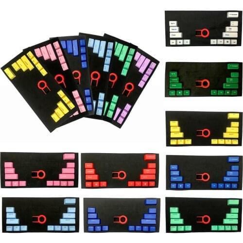 14Pcs/Set PBT Clear ABS Colorful Color Matching for Mechanical Keyboard Keycaps Keyboards Accessories PBT material for Keyboard