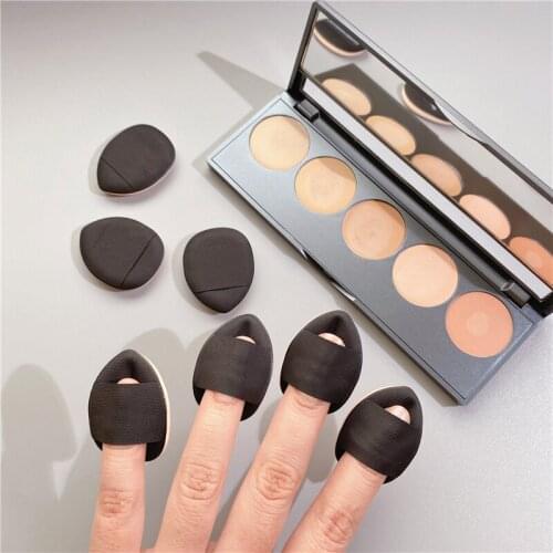 4pcs/set Mini Fingertip Makeup Sponge Water Drop Shape Makeup Soft Foundation Puff Concealer Flawless Mixed Fingertip Puff