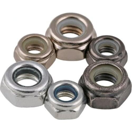 5-50pcs DIN985 Nylon lock nuts M2 M2.5 M3 M4 M5 M6 M8 m10 M12 stainless steel steel with black white zinc Insert Locking nuts