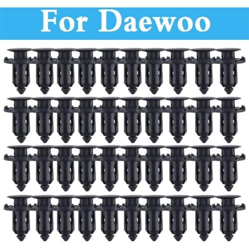 50pcs 9mm Plastic Screw Rivet Push Fit Panel Trim Clips Fixings Clips Black For Daewoo Sens Tosca Winstorm Matiz Nexia Nubira