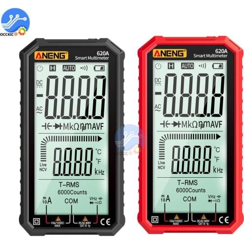 620A Digital Smart Multimeter Transistor Testers 6000 Counts True RMS Auto Electrical Capacitance Meter Temp Resistance