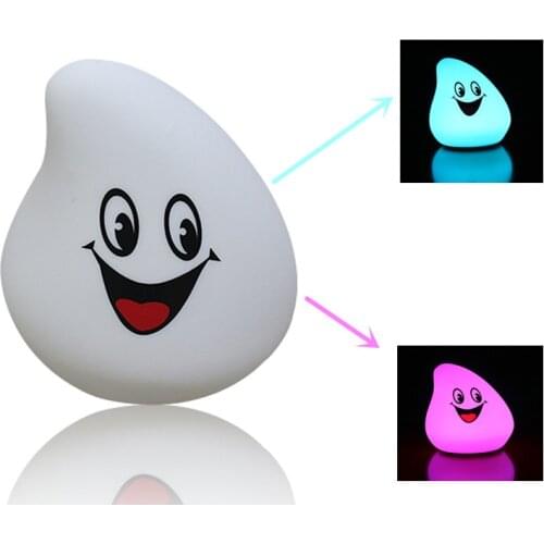 7 Colors LED Cartoon Mango Night Light Silicone Soft Novelty Light Up toys