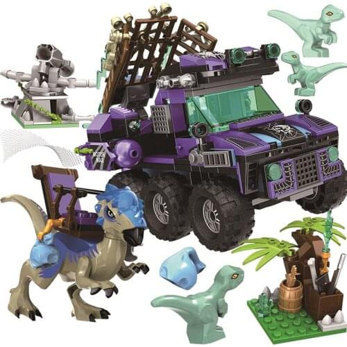 8050 Jurassic World Dinosaur Small Particles 422PCS Building Block Car Catching Dinosaur Buggy Child Toy Set Gift For Doll