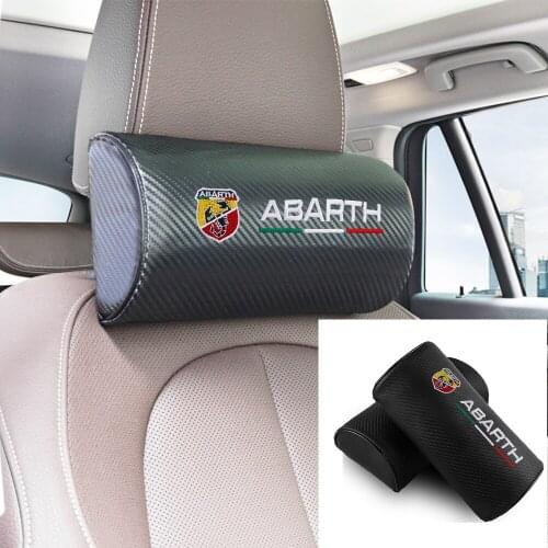 Car Neck Pillows Both Sides PU Leather Single Headrest Case For fiat punto abarth 500 stilo ducato palio bravo doblo accessories